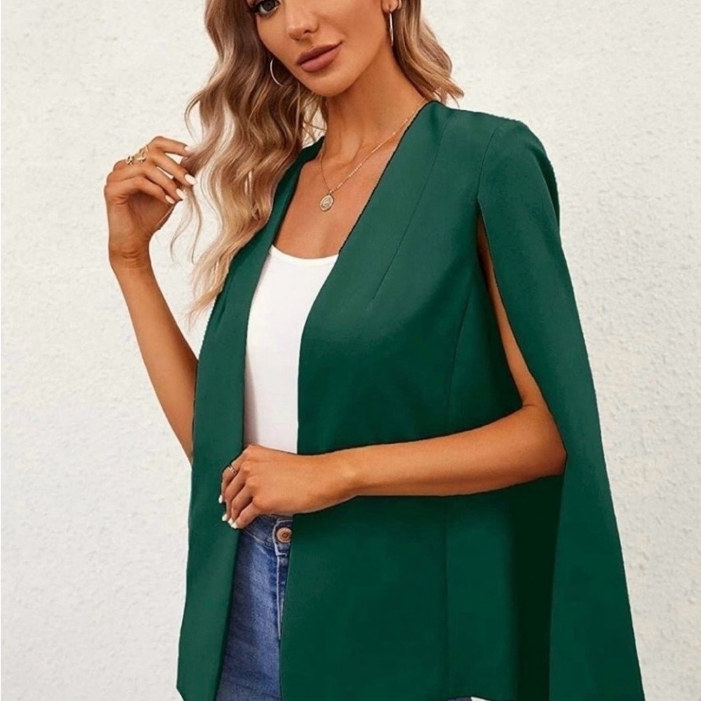 New - Women’s Teal Green Blazer / Cape / Jacket - Picture 1 of 2